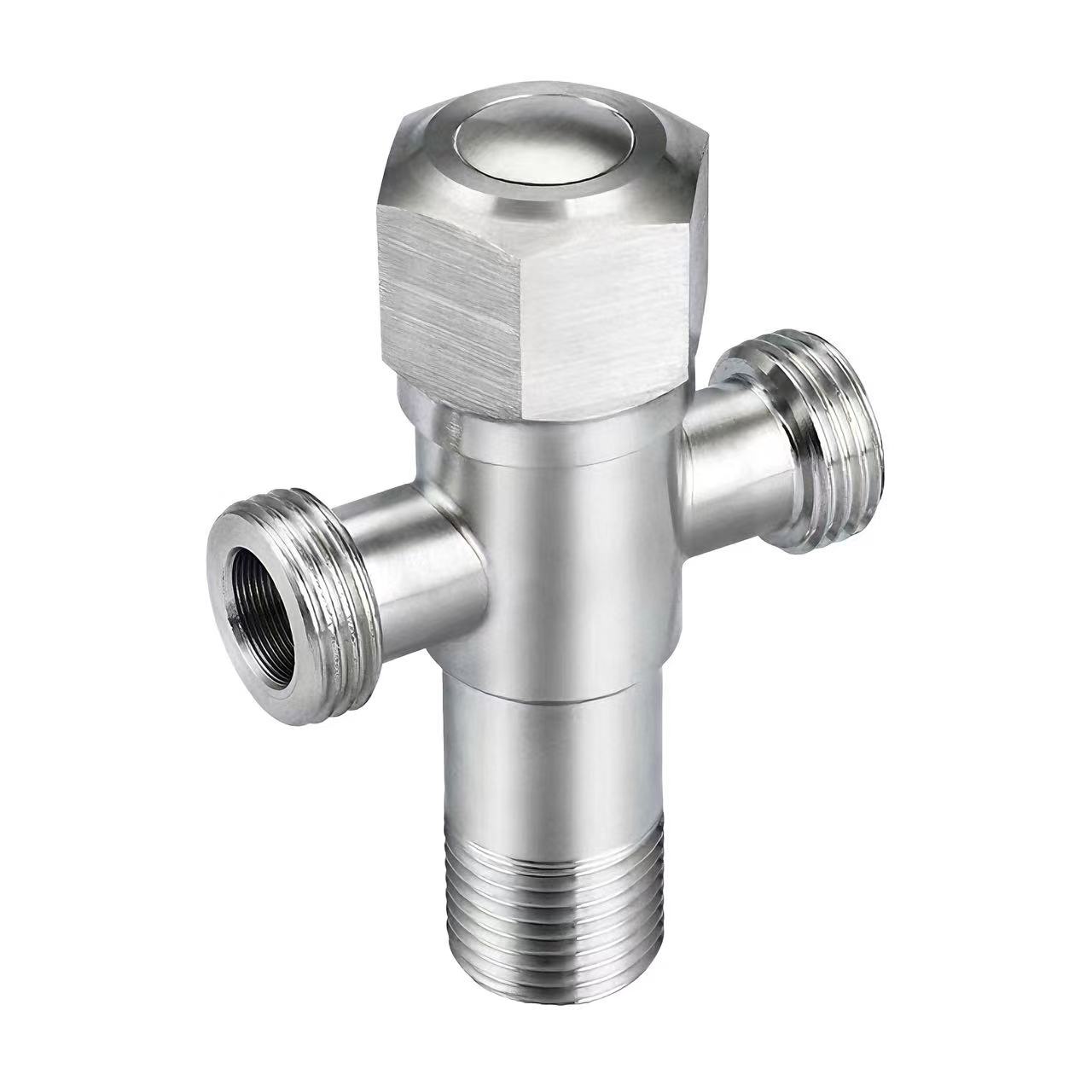 180°Ekolu-Alania Angle Valve Hookahi Inlet a me elua Outlet Water Distribution Valve