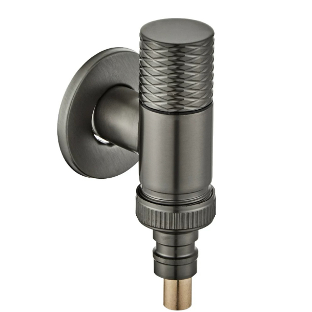 ʻO ka pū hina hina Knurled paʻa ʻana i ka wai hoʻopaʻa angle valve