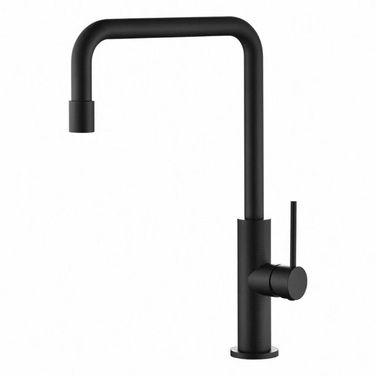 ʻO ka liʻiliʻi liʻiliʻi L-Shaped Tube Knurled Kitchen Faucet wela a anu ʻO ka liʻiliʻi liʻiliʻi L-Shaped Tube Knurled Kitchen Faucet wela a anu